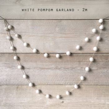 613  -Pompom garland-White